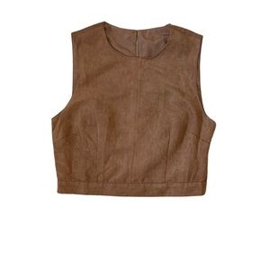Suede Tan Crop Top
